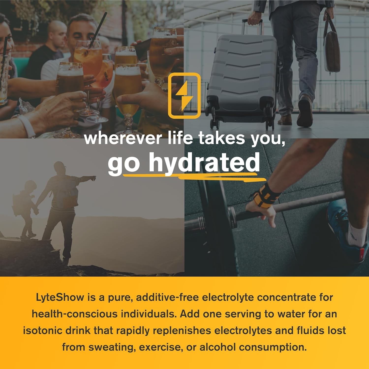 LyteShow Sugar-Free Electrolyte Supplement for Hydration and Immune Support – 40