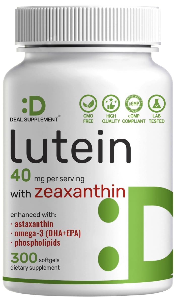 Lutein and Zeaxanthin Supplements, 40mg Per Serving, 300 Count (Pack of 1)
