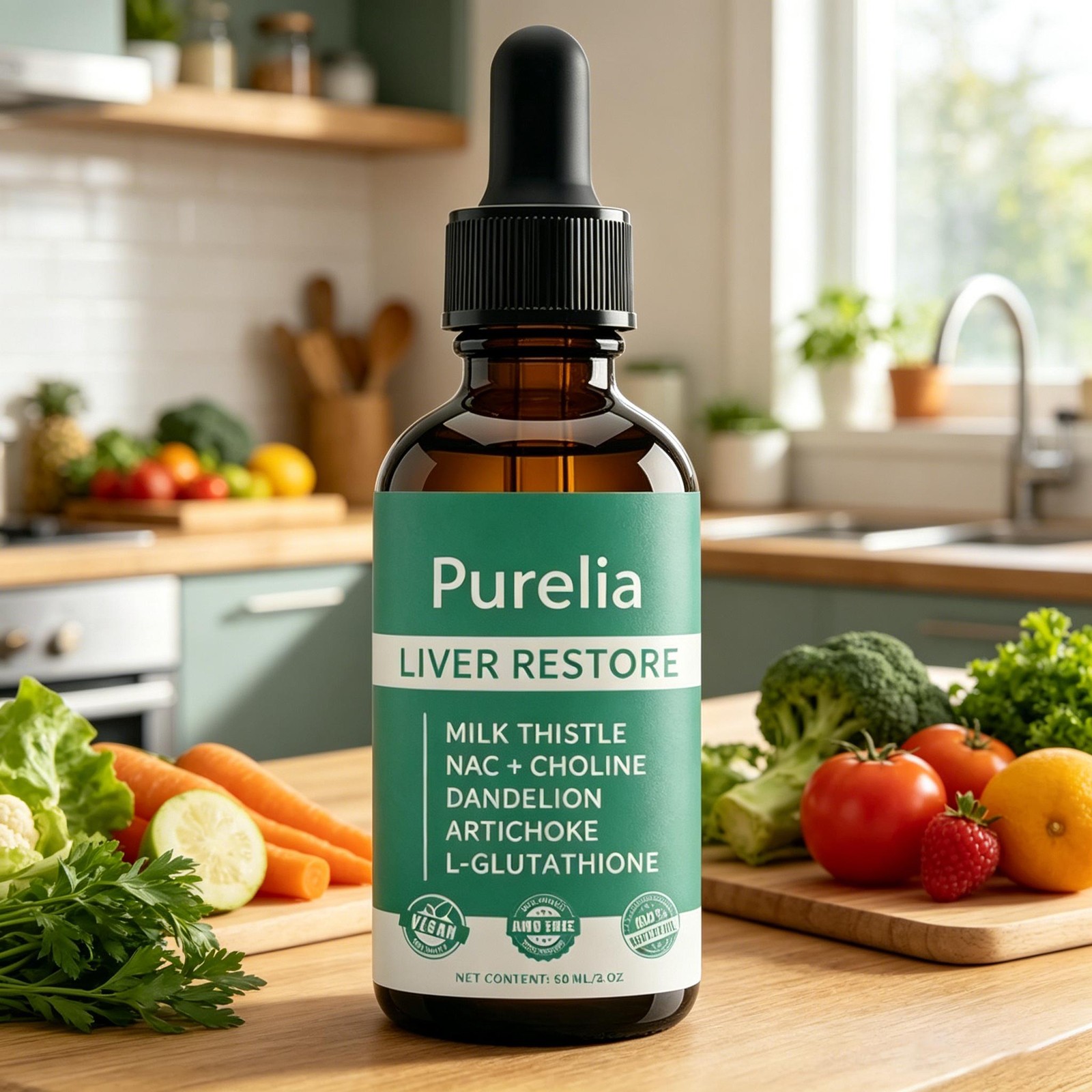 Purelia Liver Restore, full Liver Support Supplement with Milk Thistle, Dand