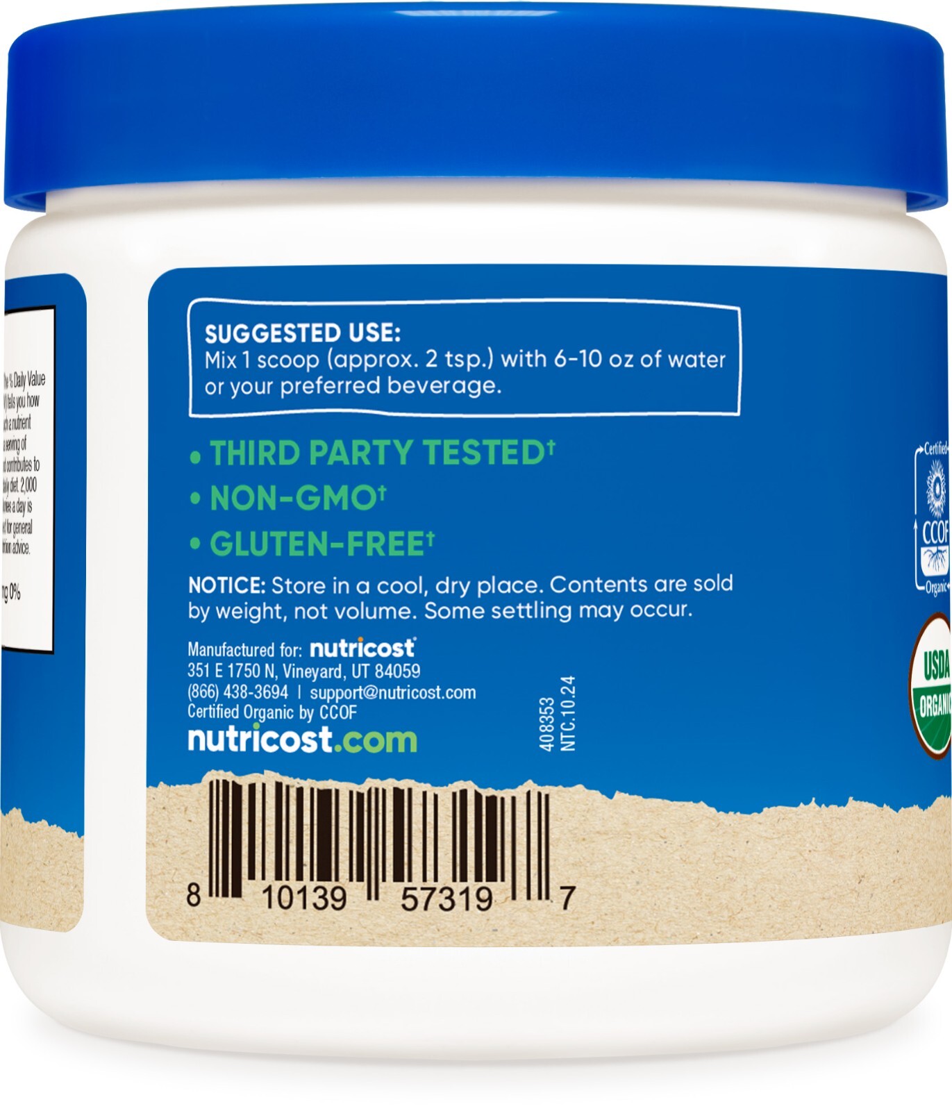 Nutricost Organic Cranberry 8 oz Powder, 5G per serving – Non-GMO, Gluten-Free