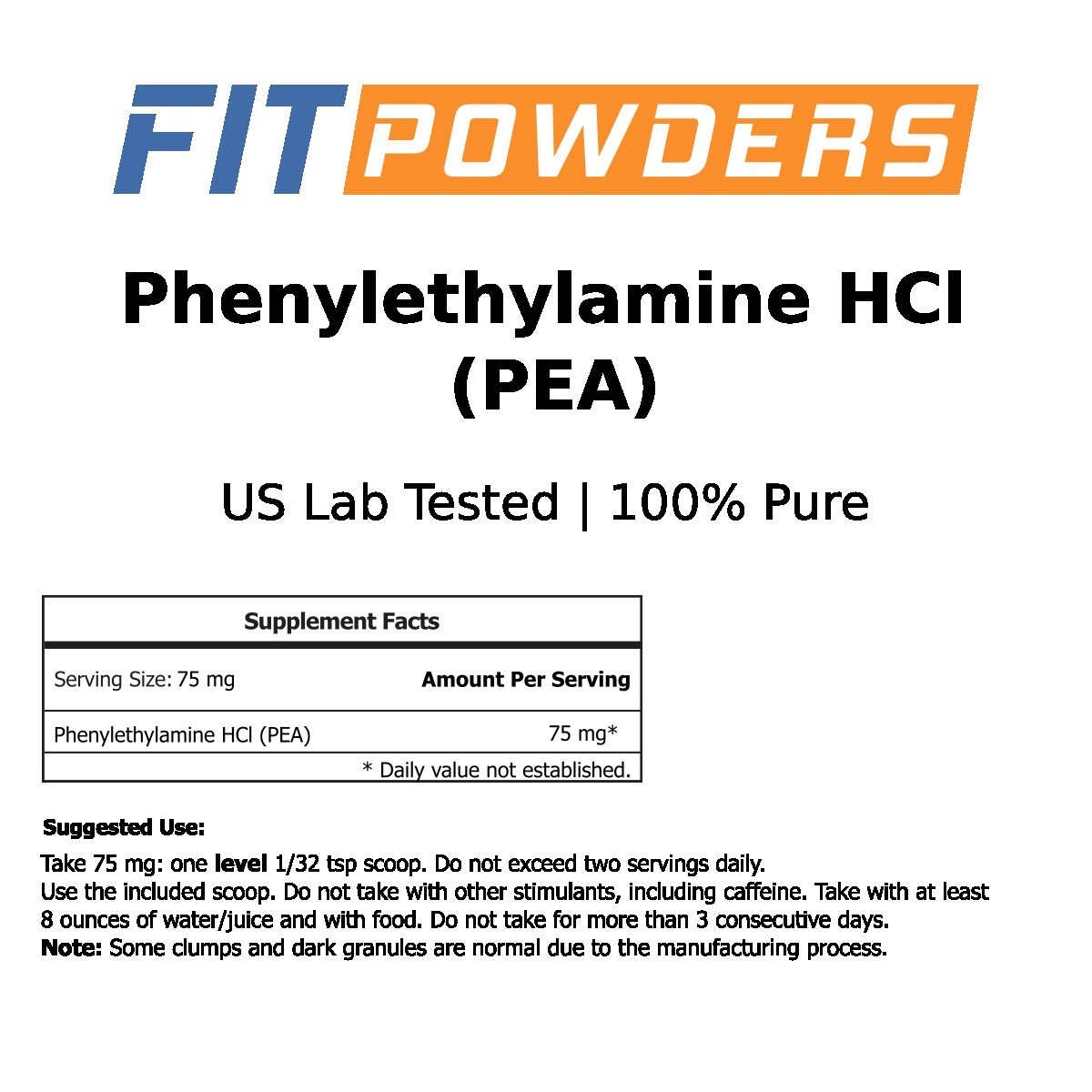 Beta Phenylethylamine HCL (PEA) Powder – 100% Pure – Scoop Included (Variations)