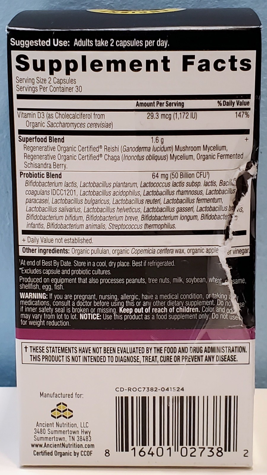 Ancient Nutrition Women’s Extra Strength Probiotics 60ct Exp 7/2026