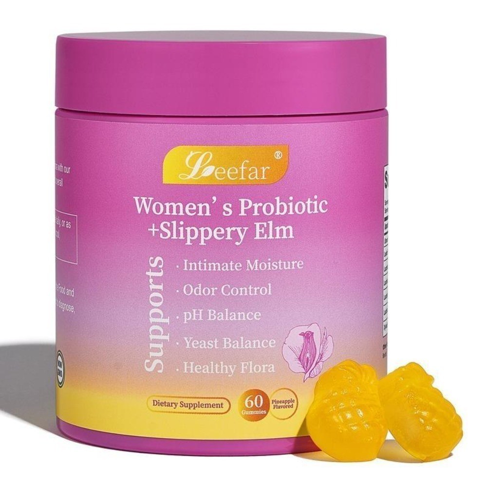 Women’s Probiotic Leefar Slippery Elm Pineapple 60 gummies NEW