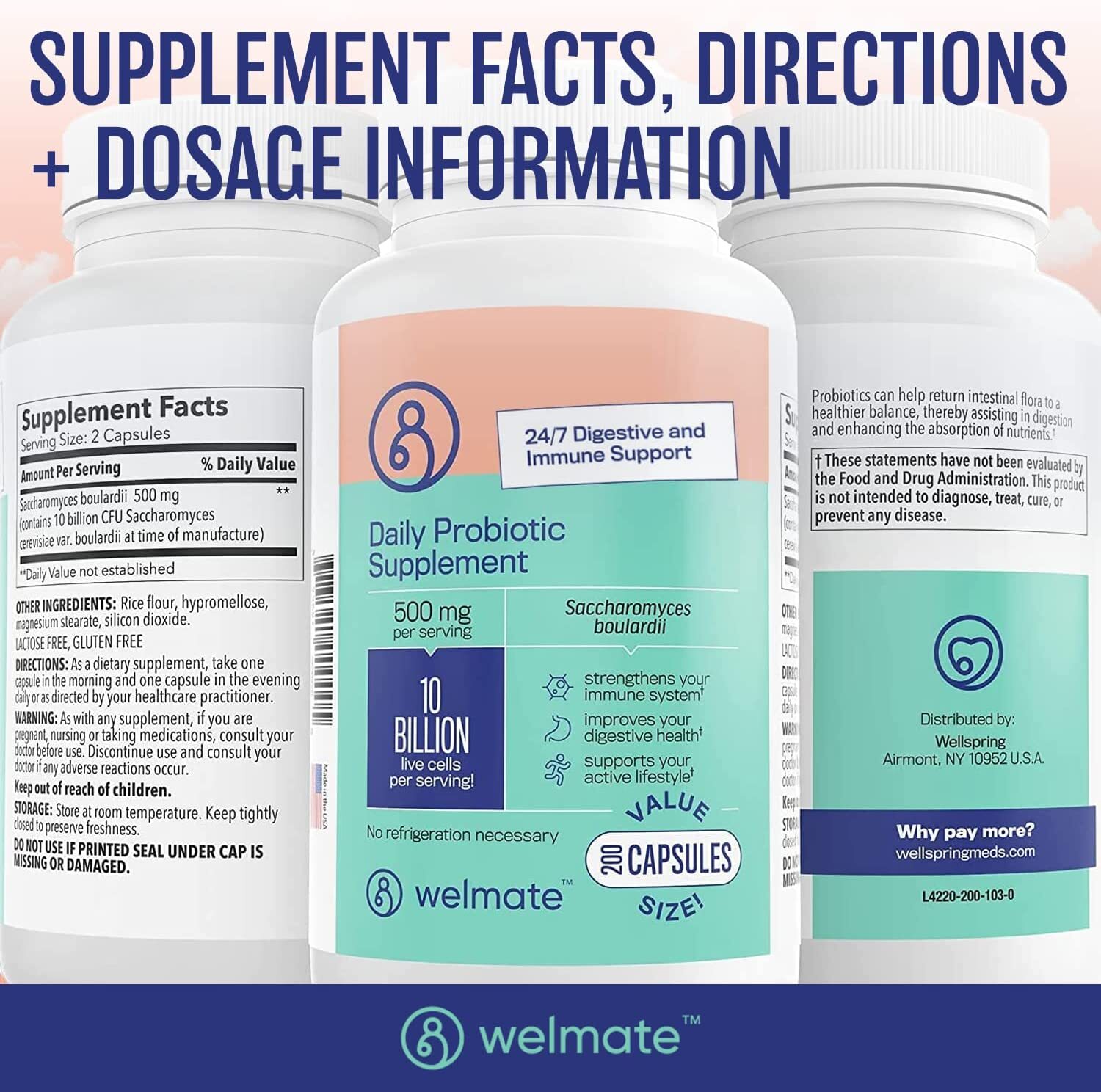 Daily Probiotic | Saccharomyces Boulardii | 200 Ct | Strengthens Immune System