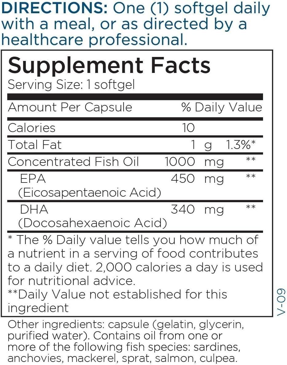 Metabolic Maintenance Mega Omega Extra Strength 450EPA 340DHA 1000mg 90ct MED151