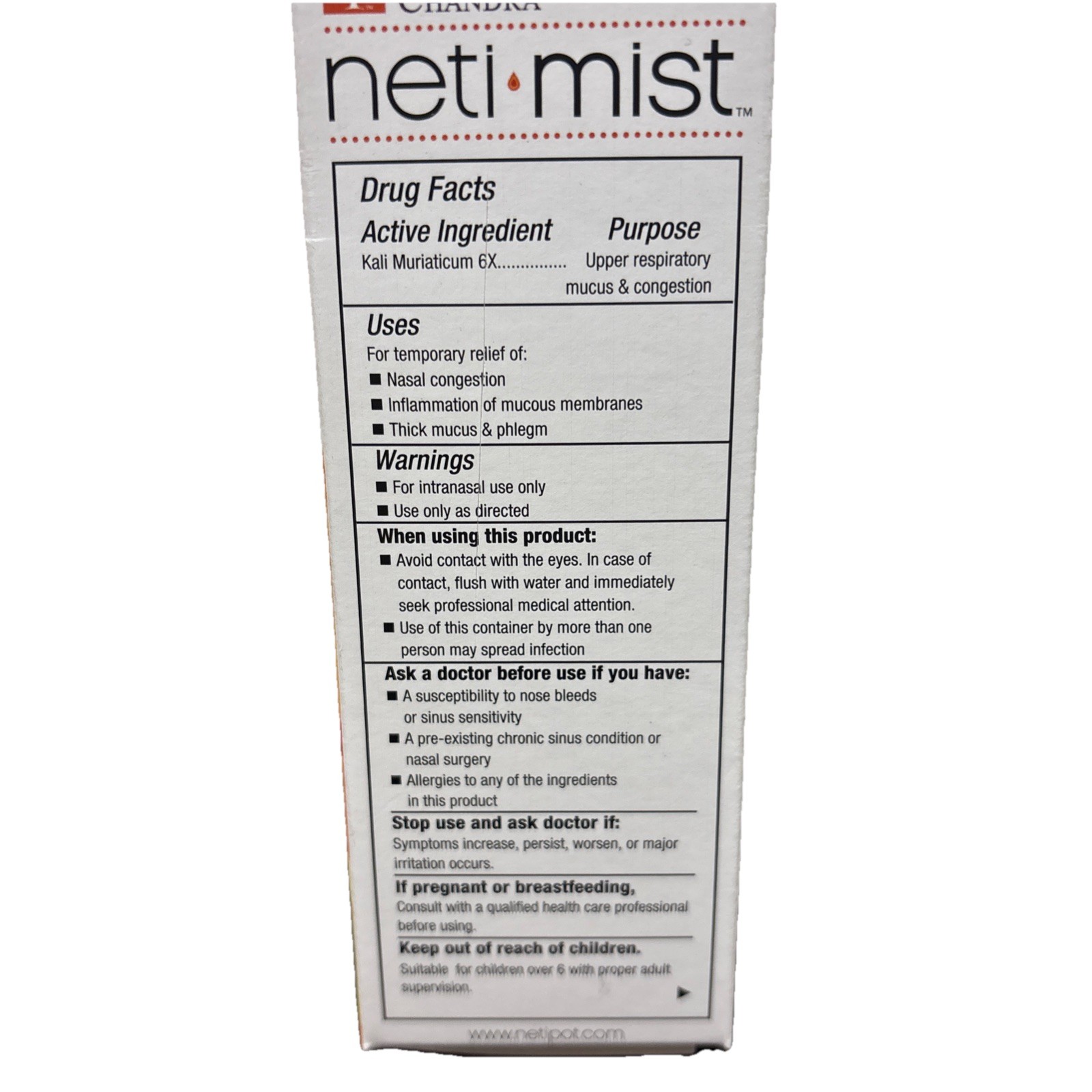 Himalayan Chandra Neti Mist Sinus Spray 1 oz Liquid EXP 05/2026
