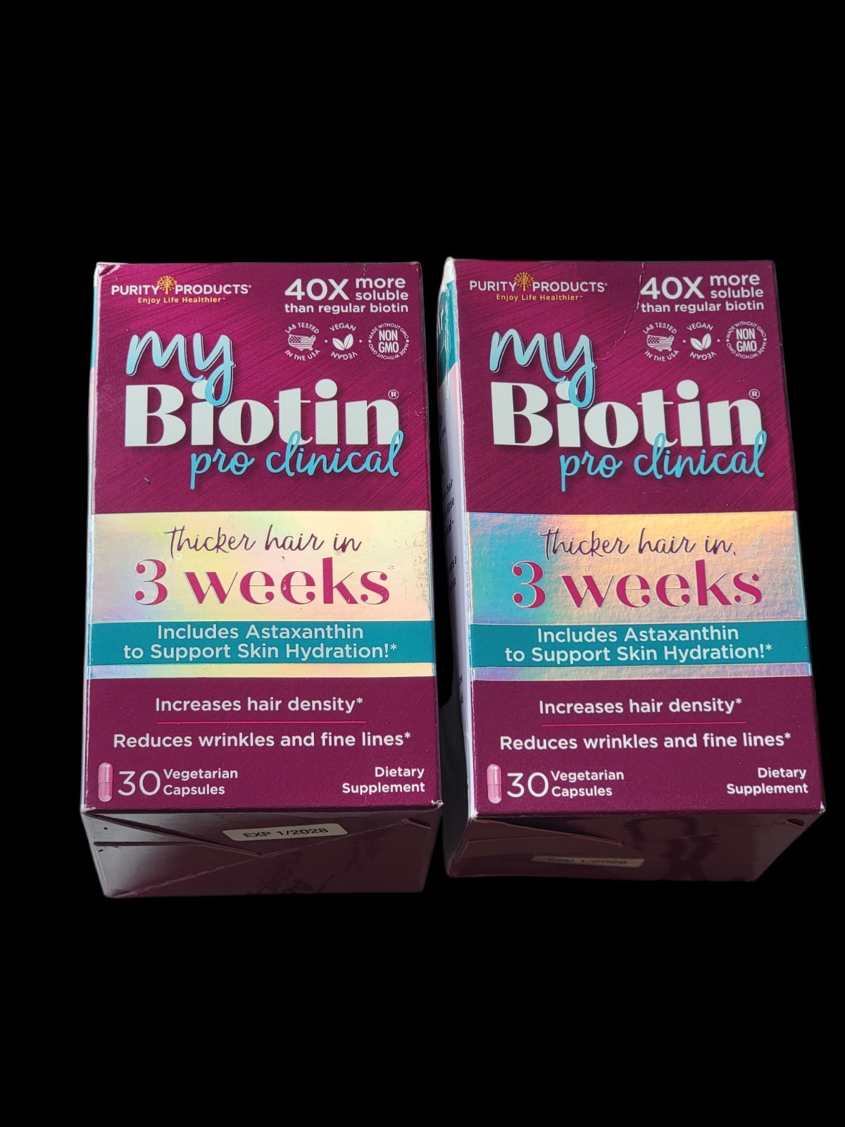 2X Purity Products My Biotin ProClinical MyBiotin Thicker Hair 30 Capsule 12/27+