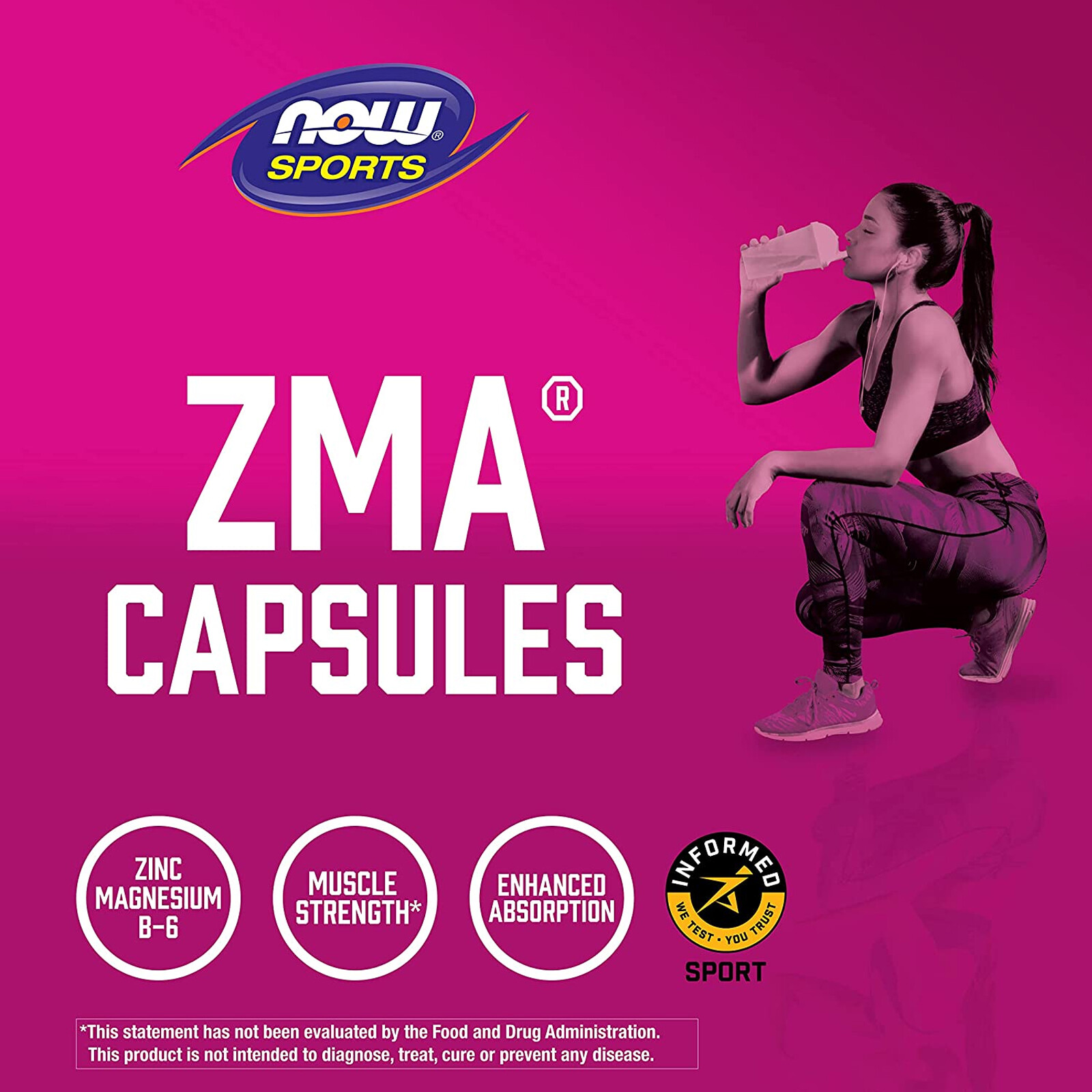 NOW FOODS ZMA – 180 Veg Capsules