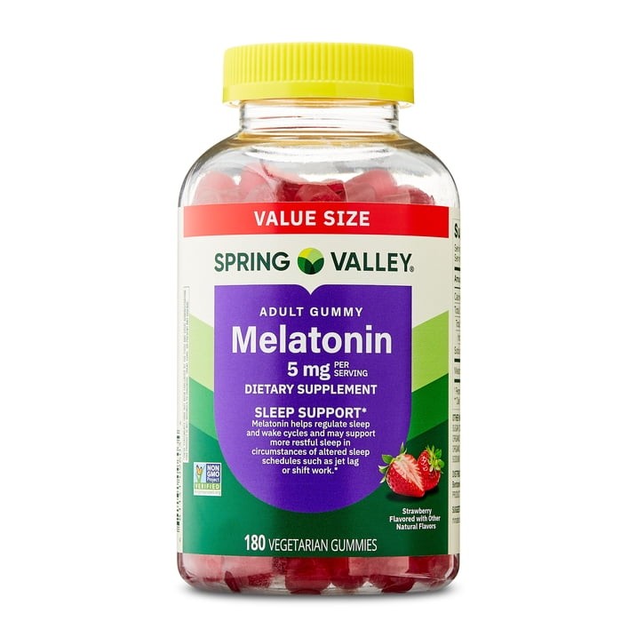 Spring Valley Melatonin 5mg Sleep Support Gummies Strawberry, 180 Count