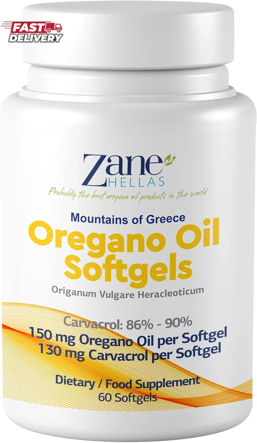 Zane Hellas 130 Mg Carvacrol – 150 Mg Oregano Oil per Softgel. World Highest Con