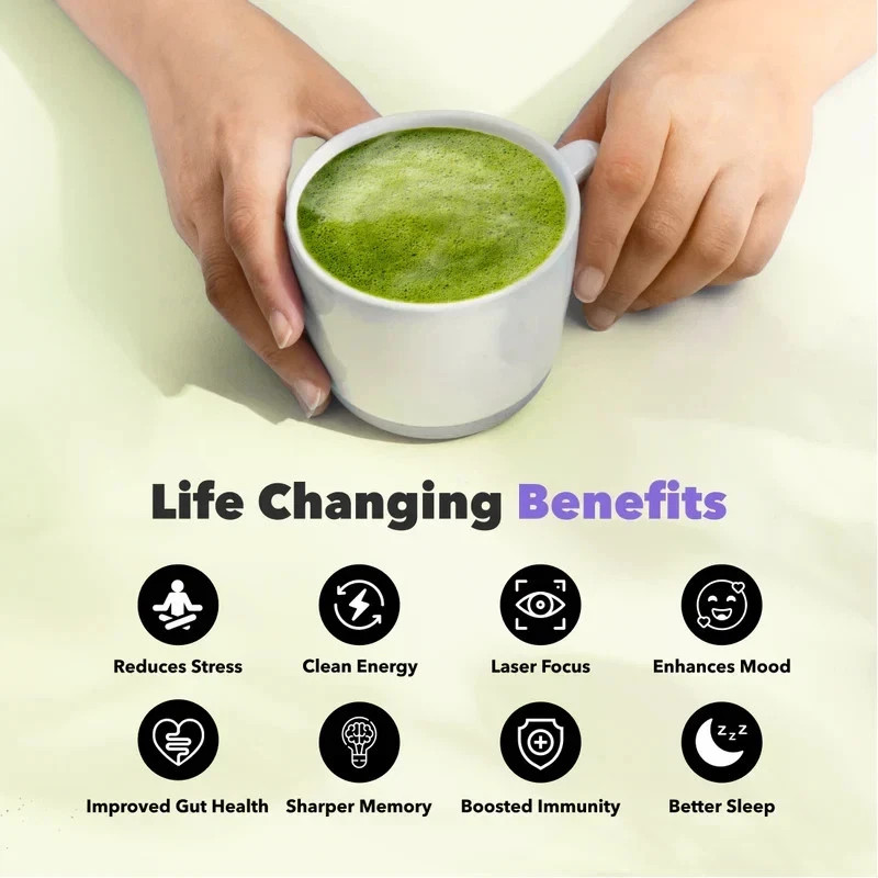 Morlife® Mushroom Matcha Latte Mix 5 oz. Natural Energy Focus & Clarity 10/25/27