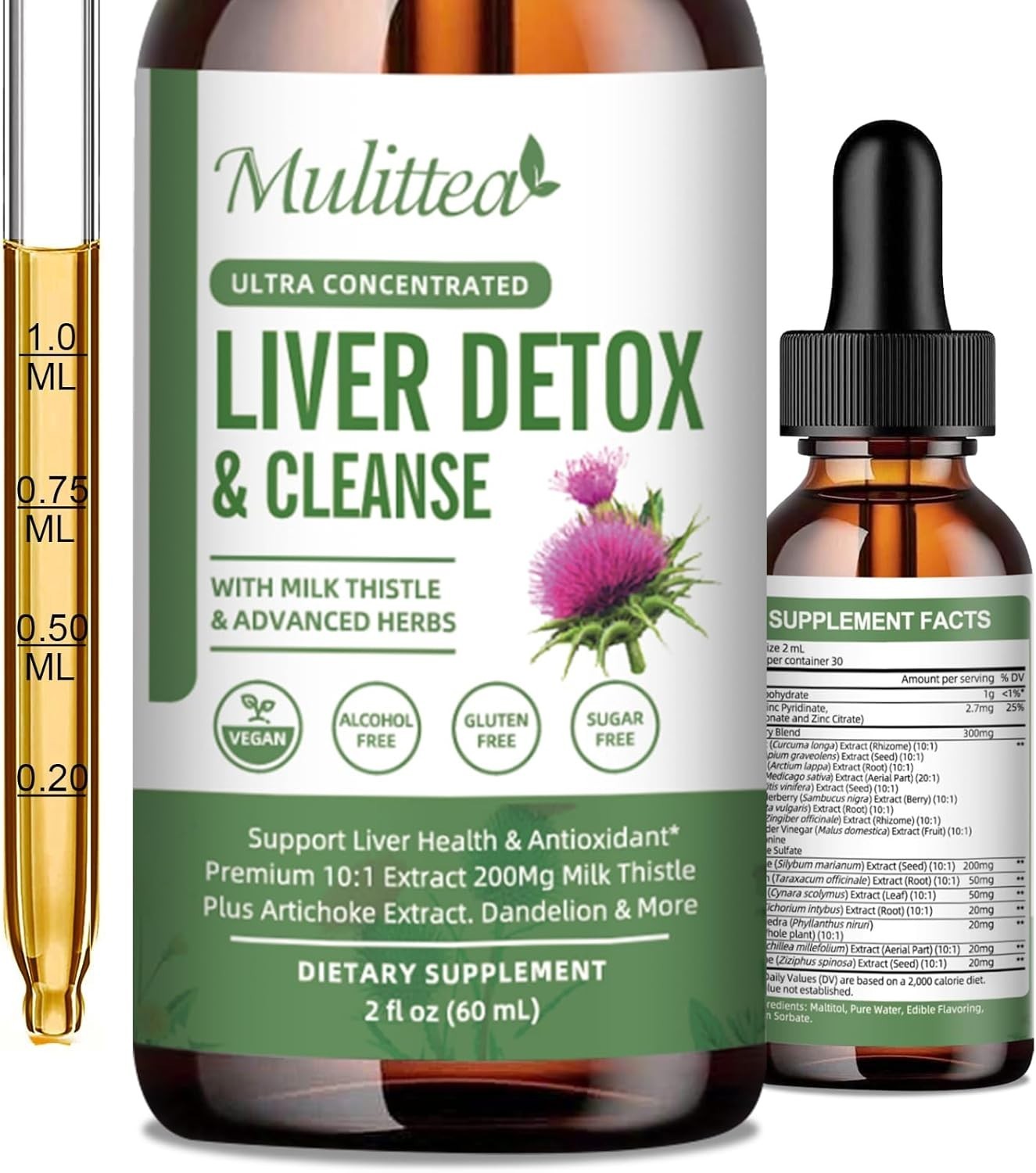 Liver Detox Drops – 21 Herb Concentrate with Turmeric, Gluten-Free, 60ml