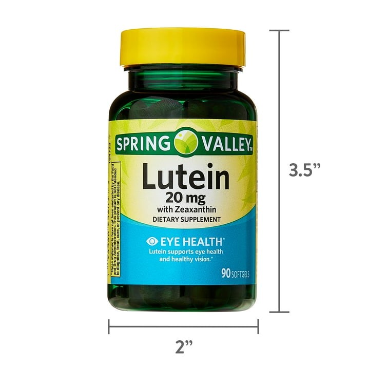3 Pack Spring Valley Lutein with Zeaxanthin Softgels 20 mg 90 Count