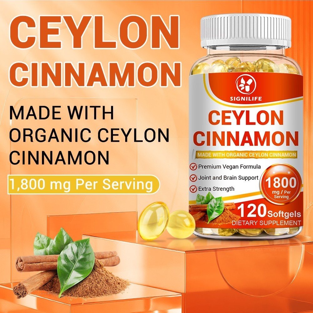 Pure Cinnamon Capsules, True Sri Lanka Certified Organic Ceylon Cinnamon Pills-
