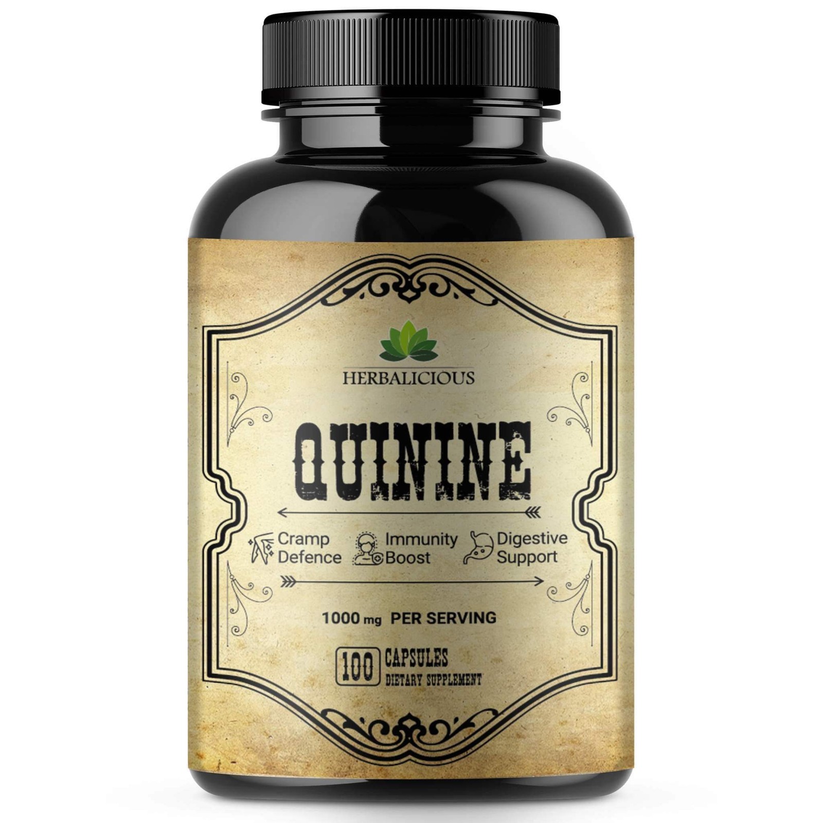 Quinine 100Capsules Leg Cramp Relief & Digestive Health – Cinchona Officinalis