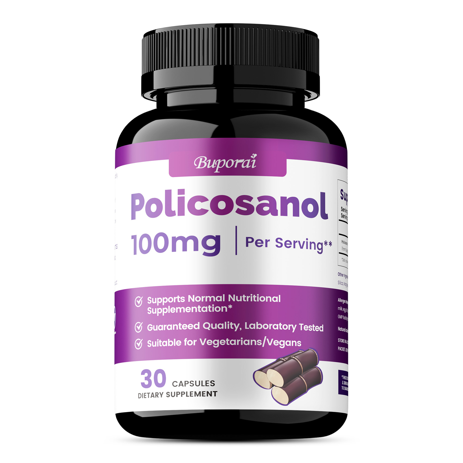 Policosanol 100mg – Lowers Cholesterol, Gluten Free and Vegetarian Friendly