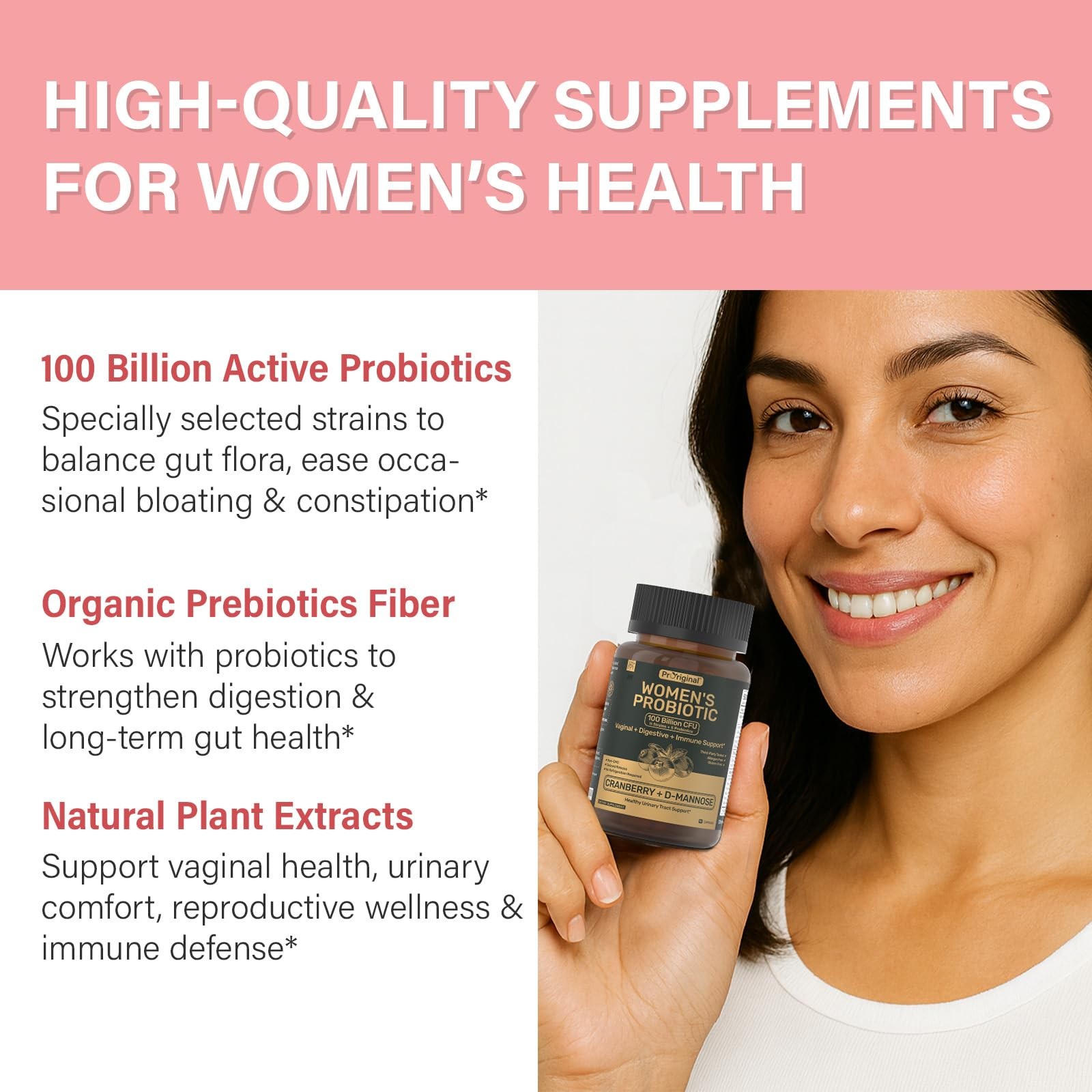 Proriginal Probiotics for Women – 100 Billion CFU, 11 Strains – 60 Caps