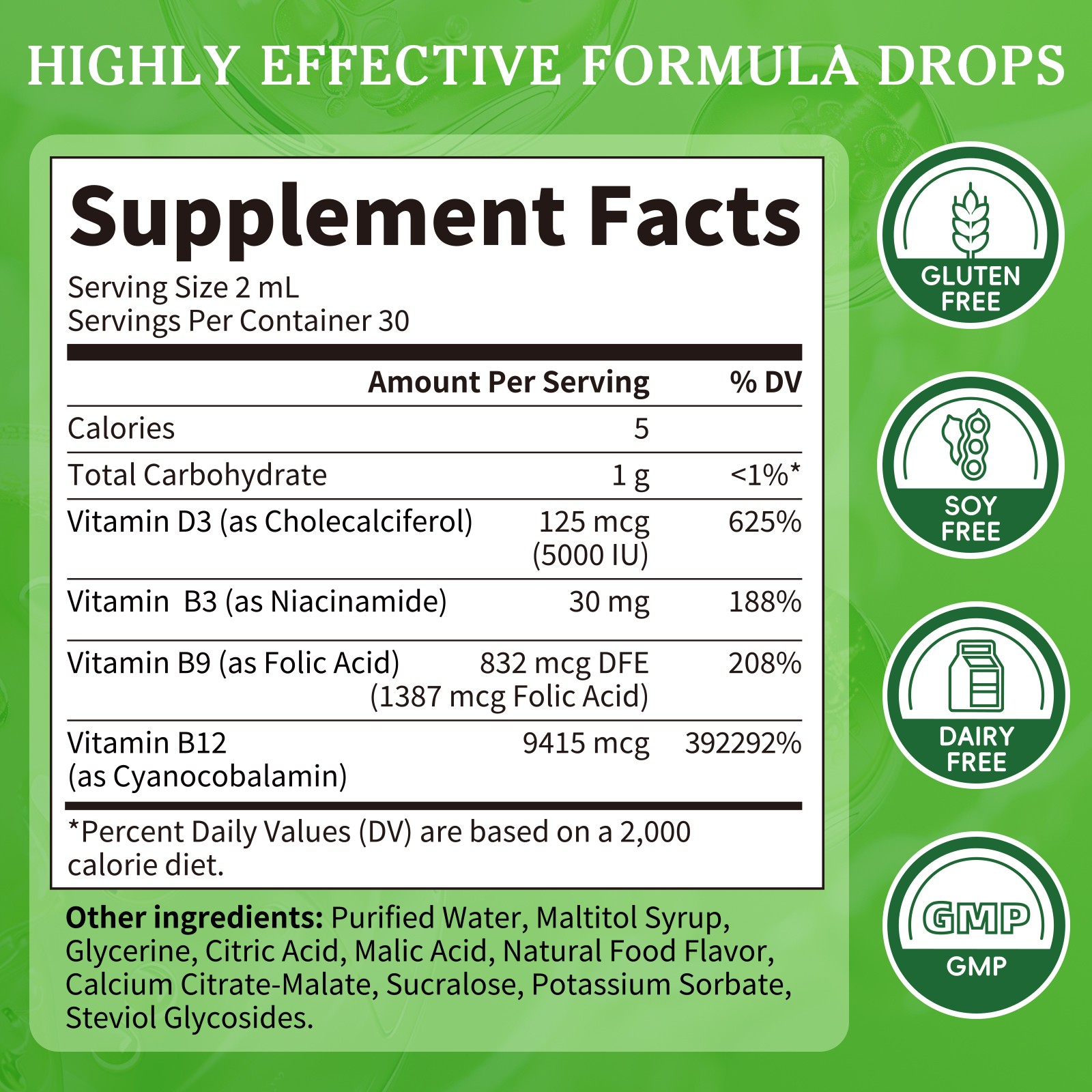 Vitamin B12, 10000 mcg, 3-in-1 Organic Liquid Vitamin B12, 60-Day Supply (60ml)