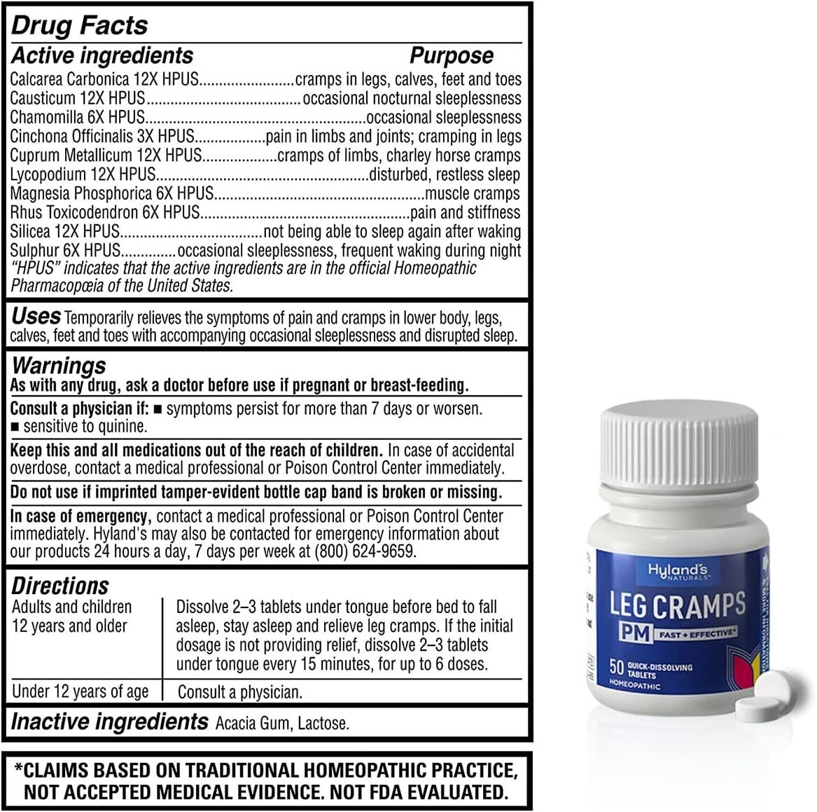 50 Count Pack of 2 Leg Cramps PM Tablets for Effective Nighttime Pain Relief