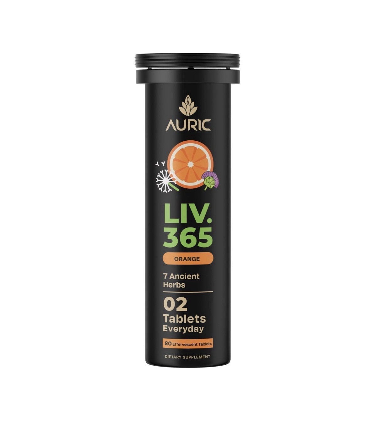 Auric Liv 365 Orange Effervescent Tablets | with Milk Thistle (Silymarin) 06/27