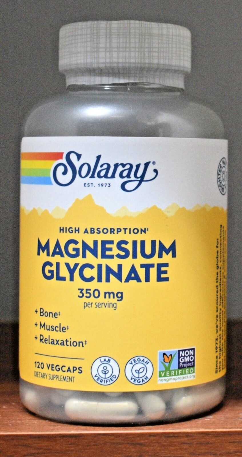 Sola-ray Magnesium Glycine 350mg 120 capsules vegetable capsules