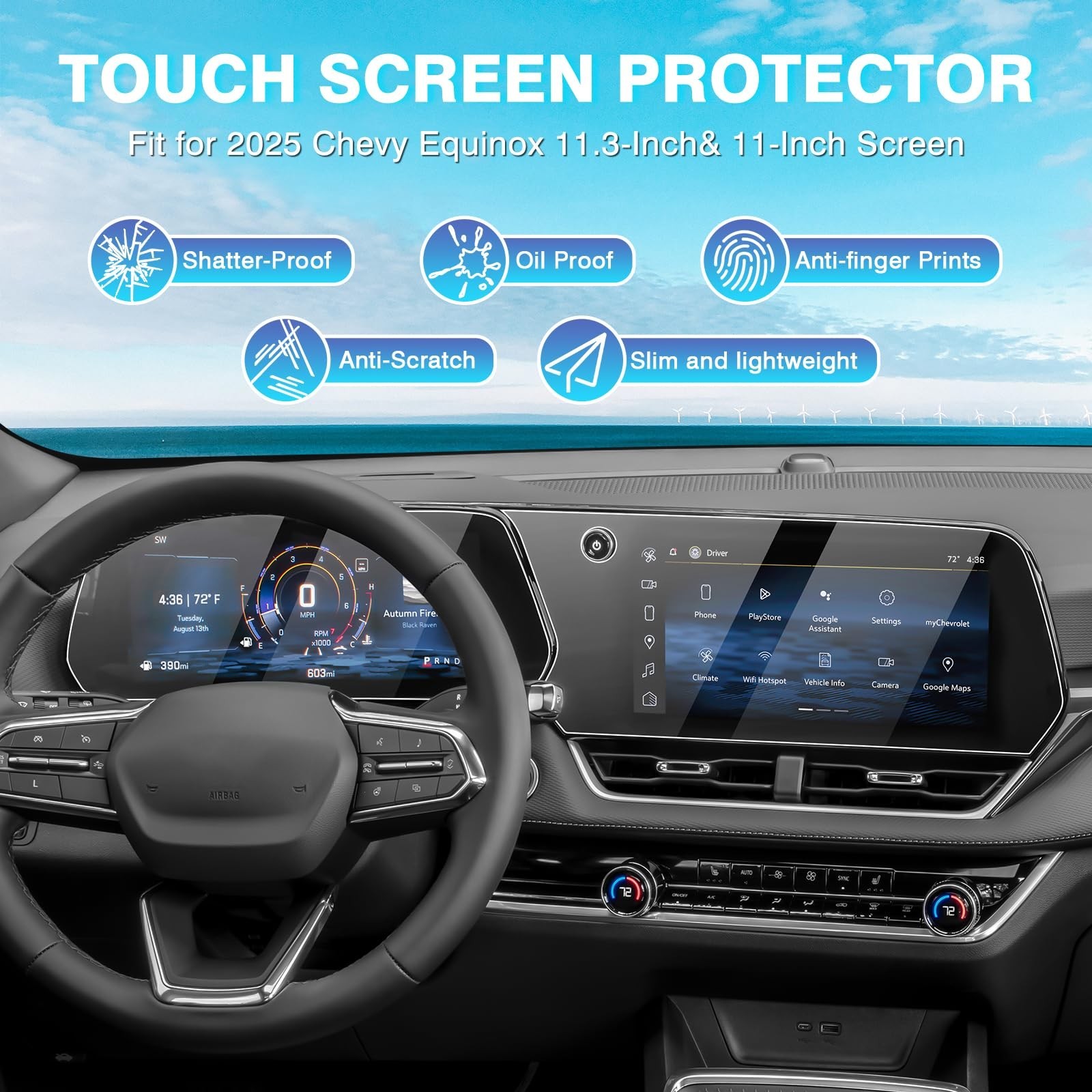 Karltys [Upgrade] 2 Pack Screen Protector for 2027 2026 2025 Chevy Equinox 11…