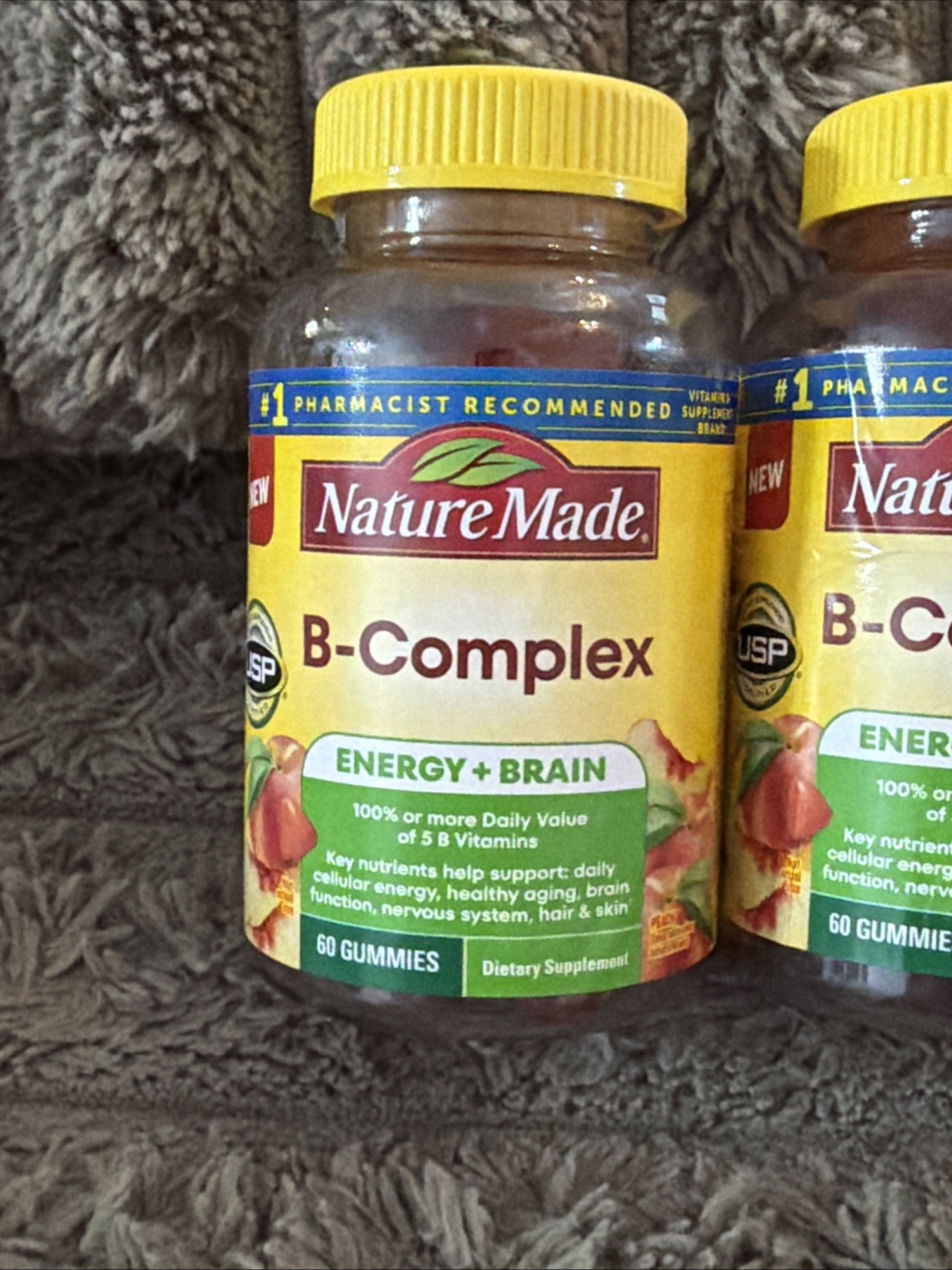 Nature Made Vitamin B Complex Gummies, 5 B Vitamins for 60 Count (Pack of 3)