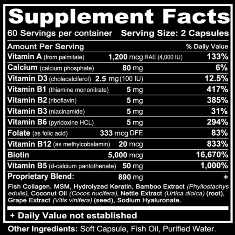 Biotin with Collagen & Keratin 15,000mcg For Hair,Skin,Nails,Joints Vitamins