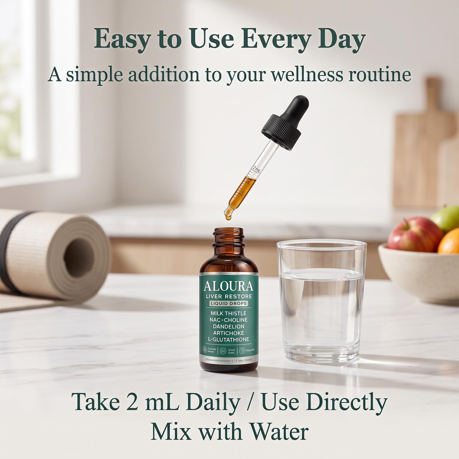 Liver Restore Drops, Liquid Liver Support Drops with NAC,L-Glutathione & Choline