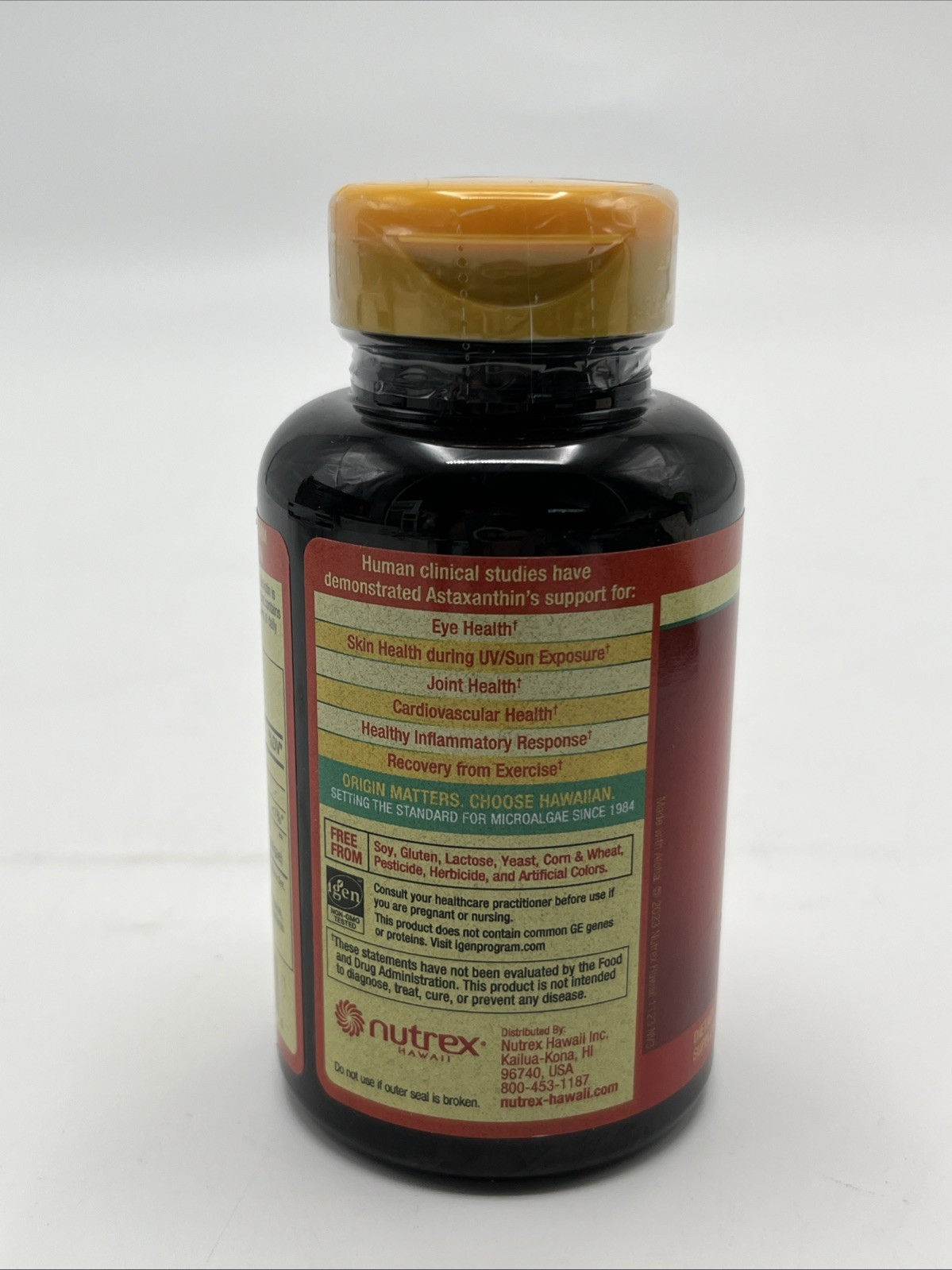 BioAstin Hawaiian Astaxanthin 12 mg Supplement 120 Soft Gels – NEW – 04/2028
