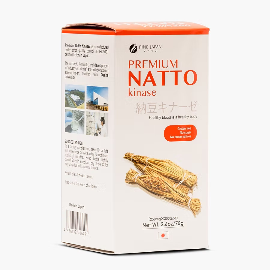 FINE JAPAN Nattokinase – 100% Japanese Fermented Soybeans [3 Boxes]