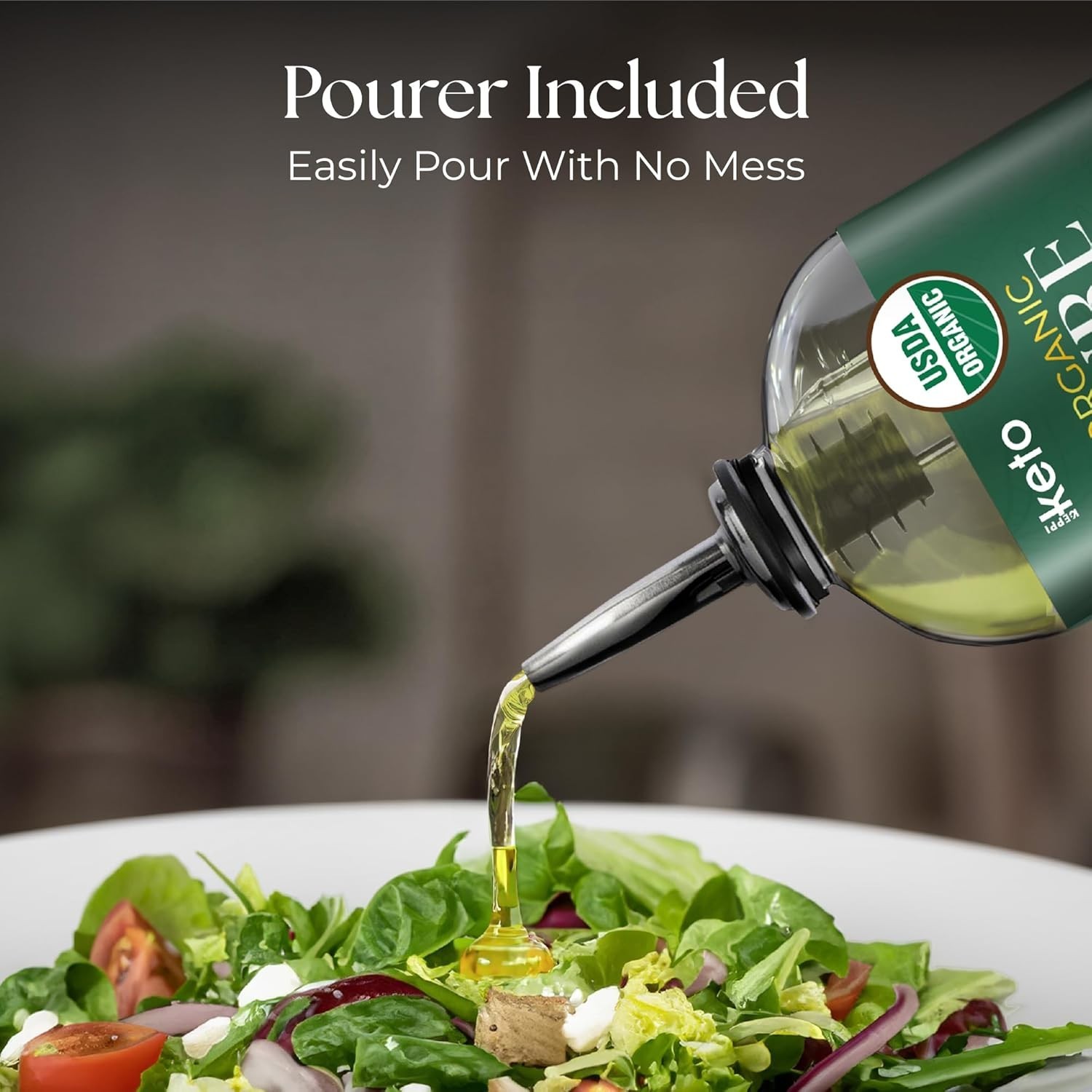 Keto Organic MCT Oil – Flavorless C8, Non-GMO, Certified Gluten-Free, Palm Oi…