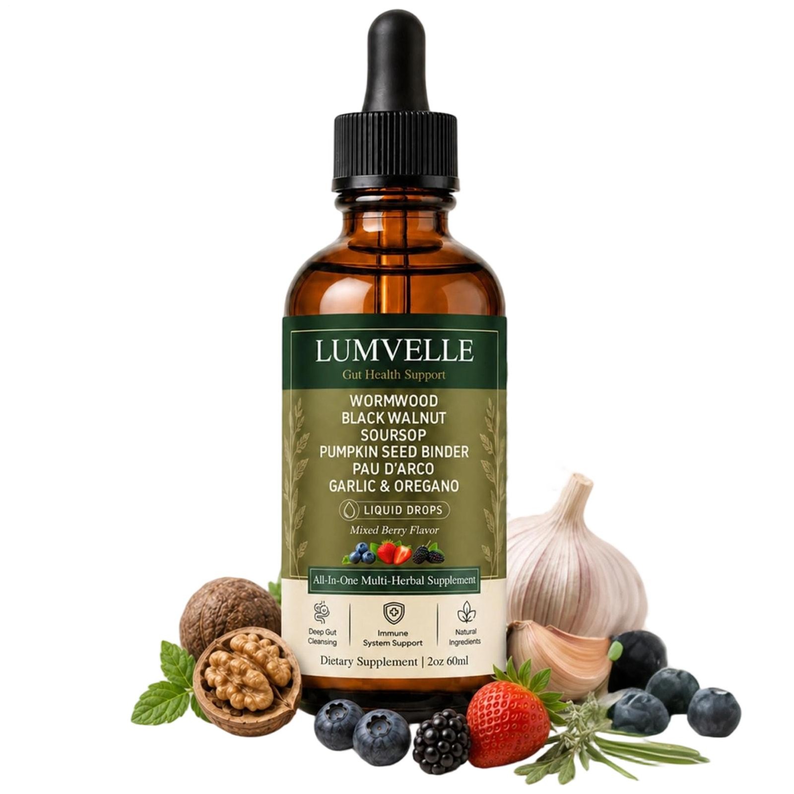 LUMVELLE Wild Harvested Wormwood Herbal Liquid Botanical Supplement Drops