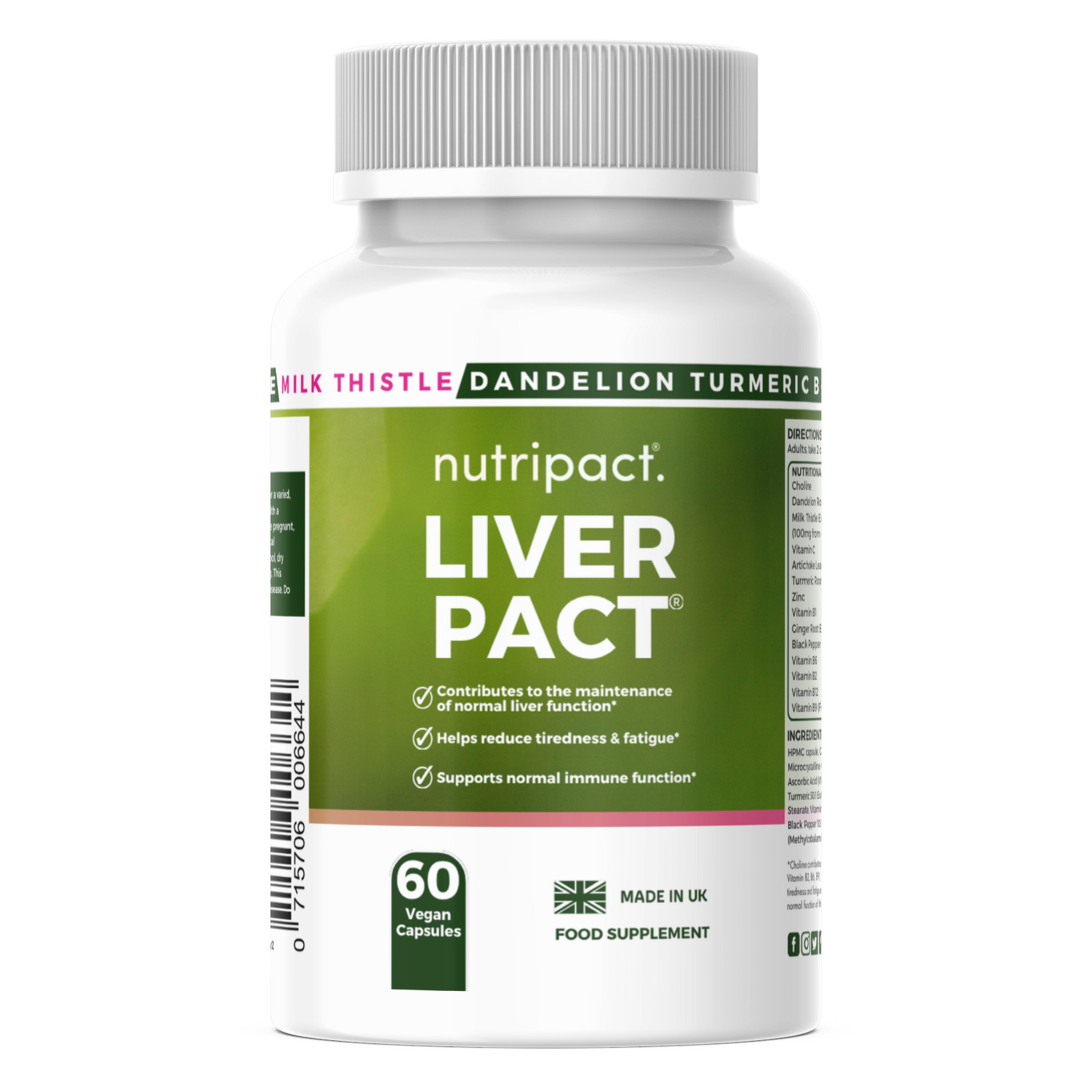 Milk Thistle Complex Capsules – 14 in 1 – Detox & Cleanse – UK Vegan Liver Pact