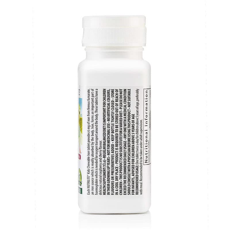 Amway Nutrilite Kids Chewable Iron Tablets | natural raspberry flavour| 100 tabs
