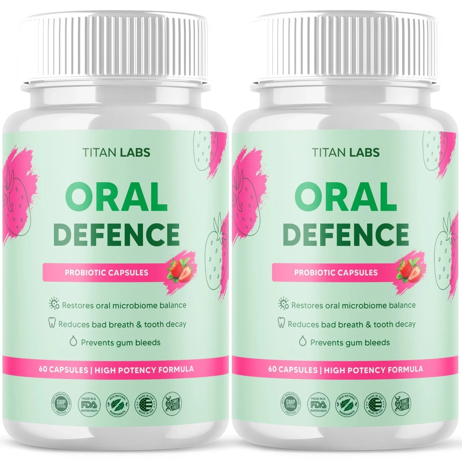 Oral Defence Advanced Probiotic For Healthy Teeth & Gums 60 Capsule Pack Of 2