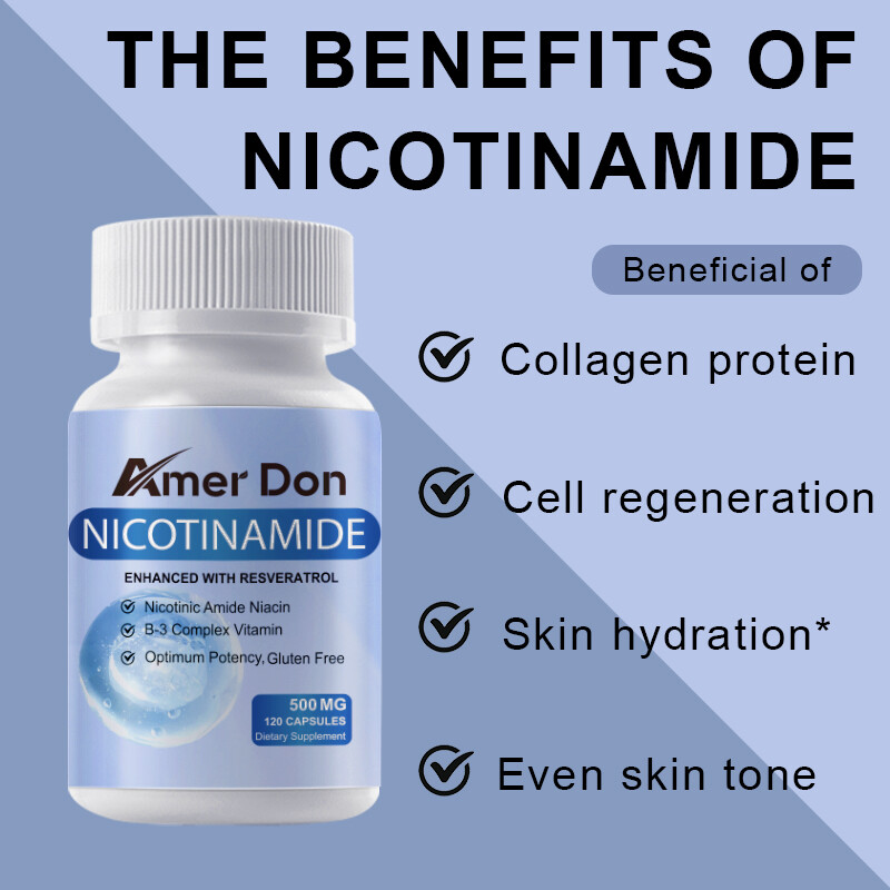 Nicotinamide Resveratrol 500MG, Natural Anti-aging NAD Supplement 120 Capsules