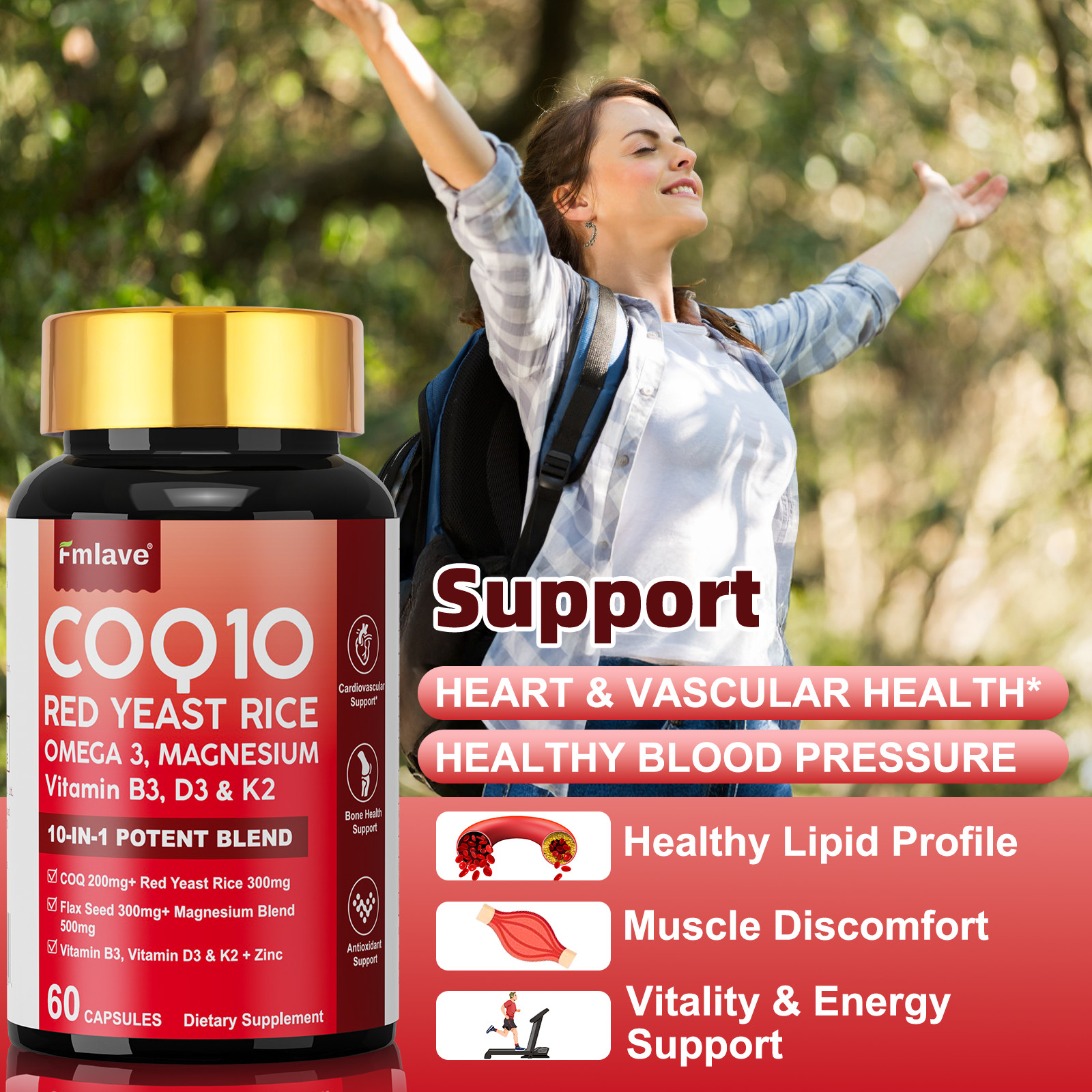 Coq10 300 Mg Softgels Coq10 Supplement – CQ10 Coenzyme-Q10 with Omega 3 & D3 K2