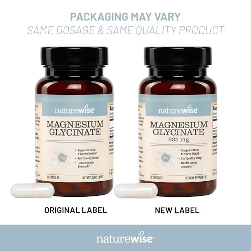 NatureWise Magnesium Glycinate 625 mg – High Absorption 30 Count (Pack of 1)