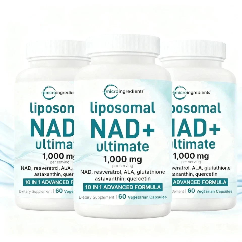 Liposomal NAD+ Ultimate 10-in-1 with Resveratrol ,1000mg | 60 Veggie Capsules