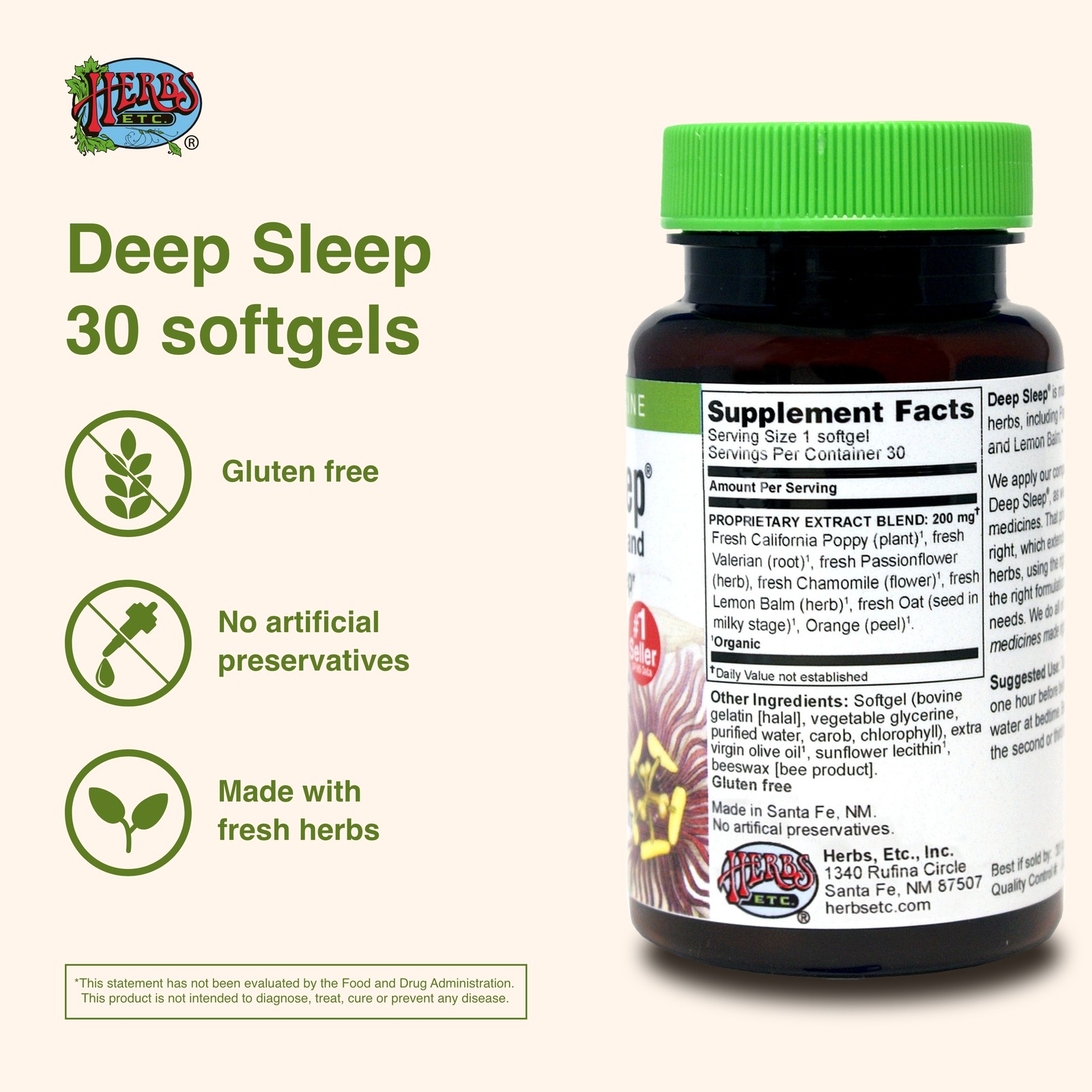 Herbs Etc. Deep Sleep Soft Gels – 30 Count (Pack of 1)