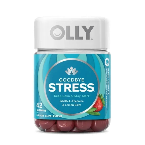 OLLY Goodbye Stress Gummies GABA L-Theanine Lemon Balm Berry 42 Count