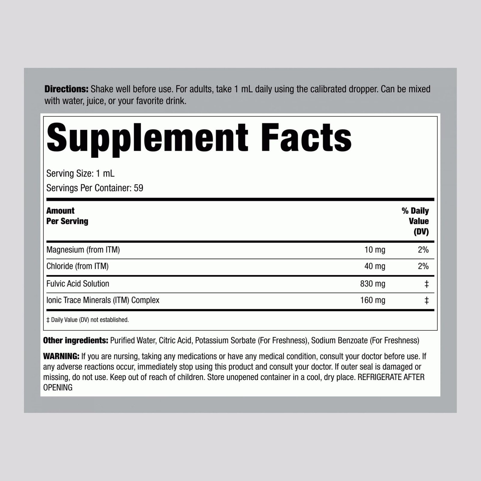 Piping Rock Liquid Fulvic Acid Drops | 2 fl oz | with 2 Fl Oz (Pack of 1)