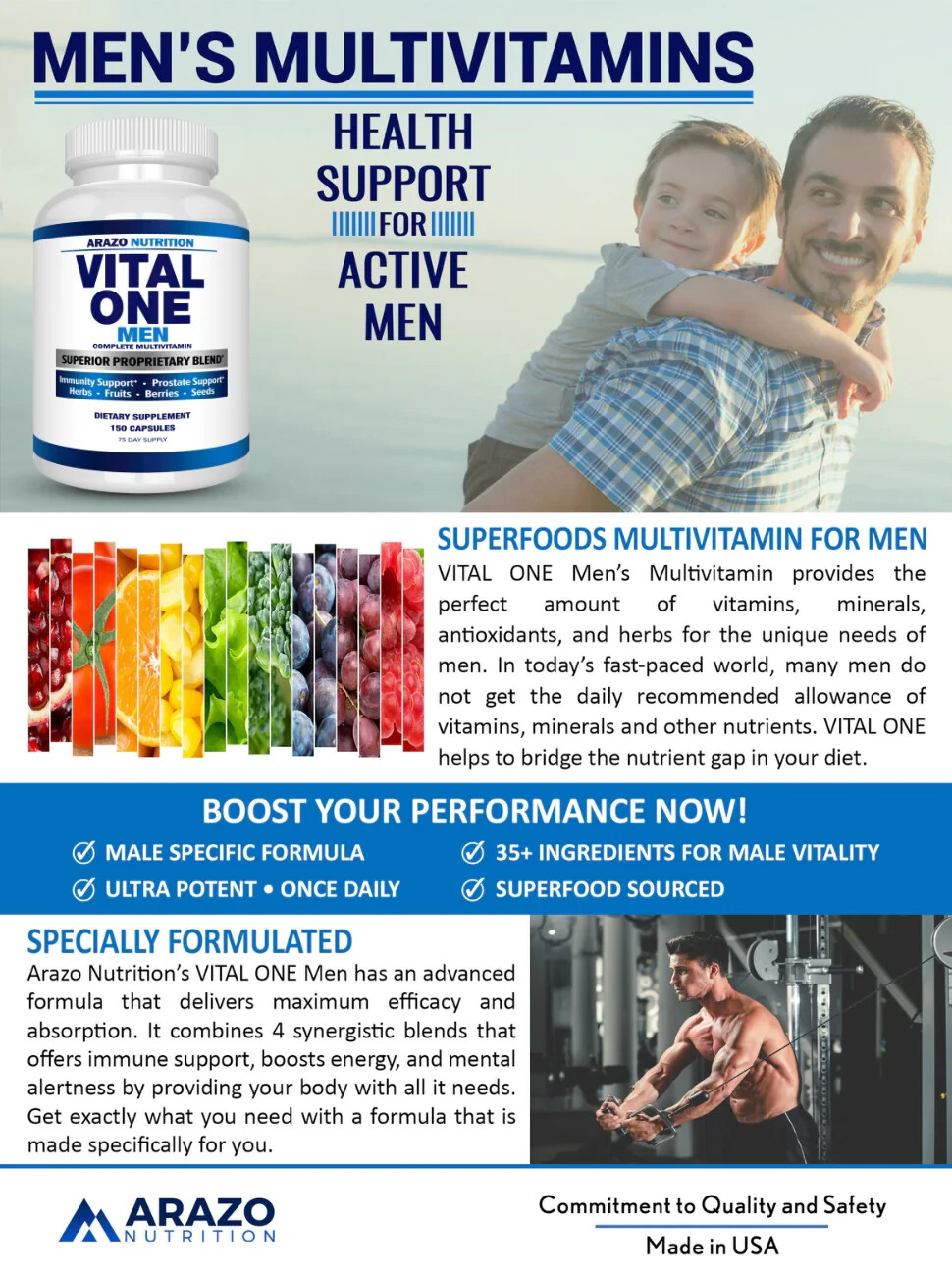 Arazo Nutrition: VITAL ONE MEN’S MULTIVITAMIN