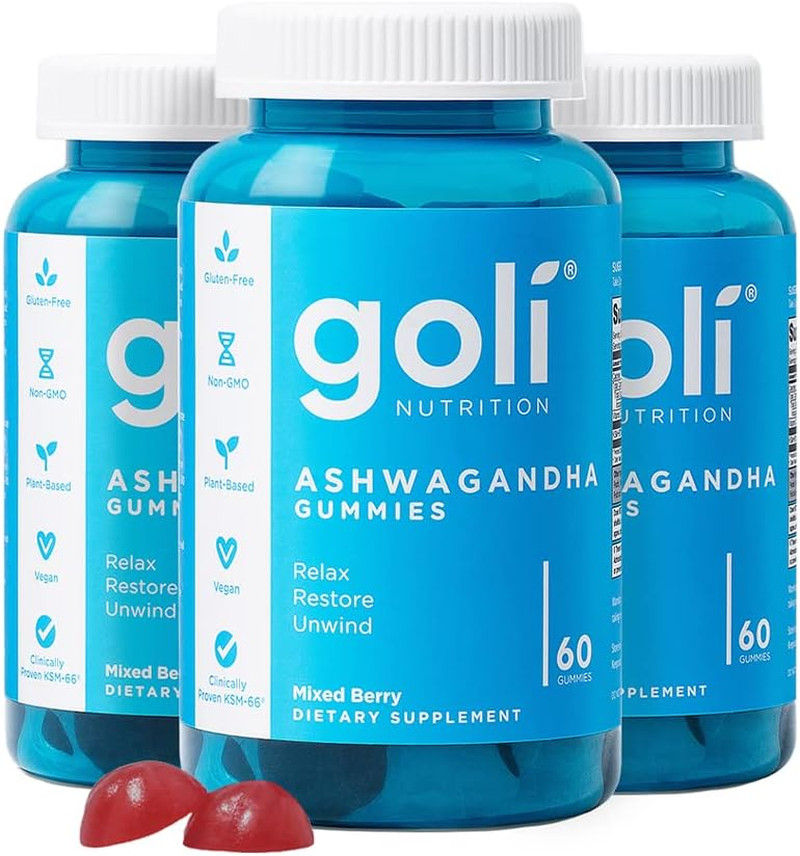 Ashwagandha & Vitamin D Gummy – 60 Count – Mixed Berry, KSM-66, Vegan, Plant Bas