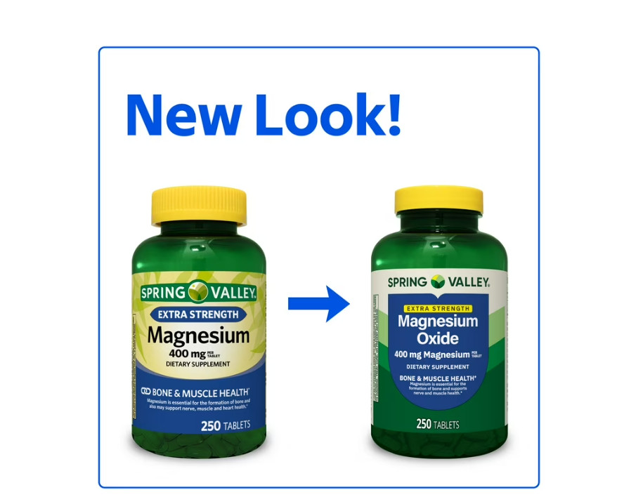 2 PACK Spring Valley Magnesium Bone & Muscle Health Dietary Supplement Tablets