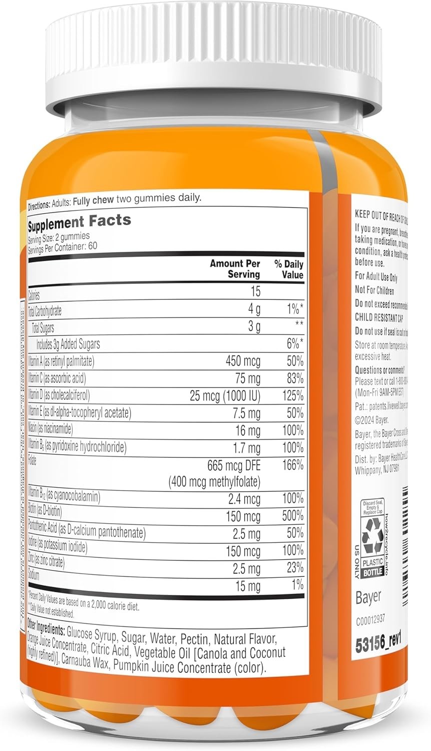 One A Day Women’s Daily Essentials Multivitamin 120 Count (Pack of 1), Lemonade