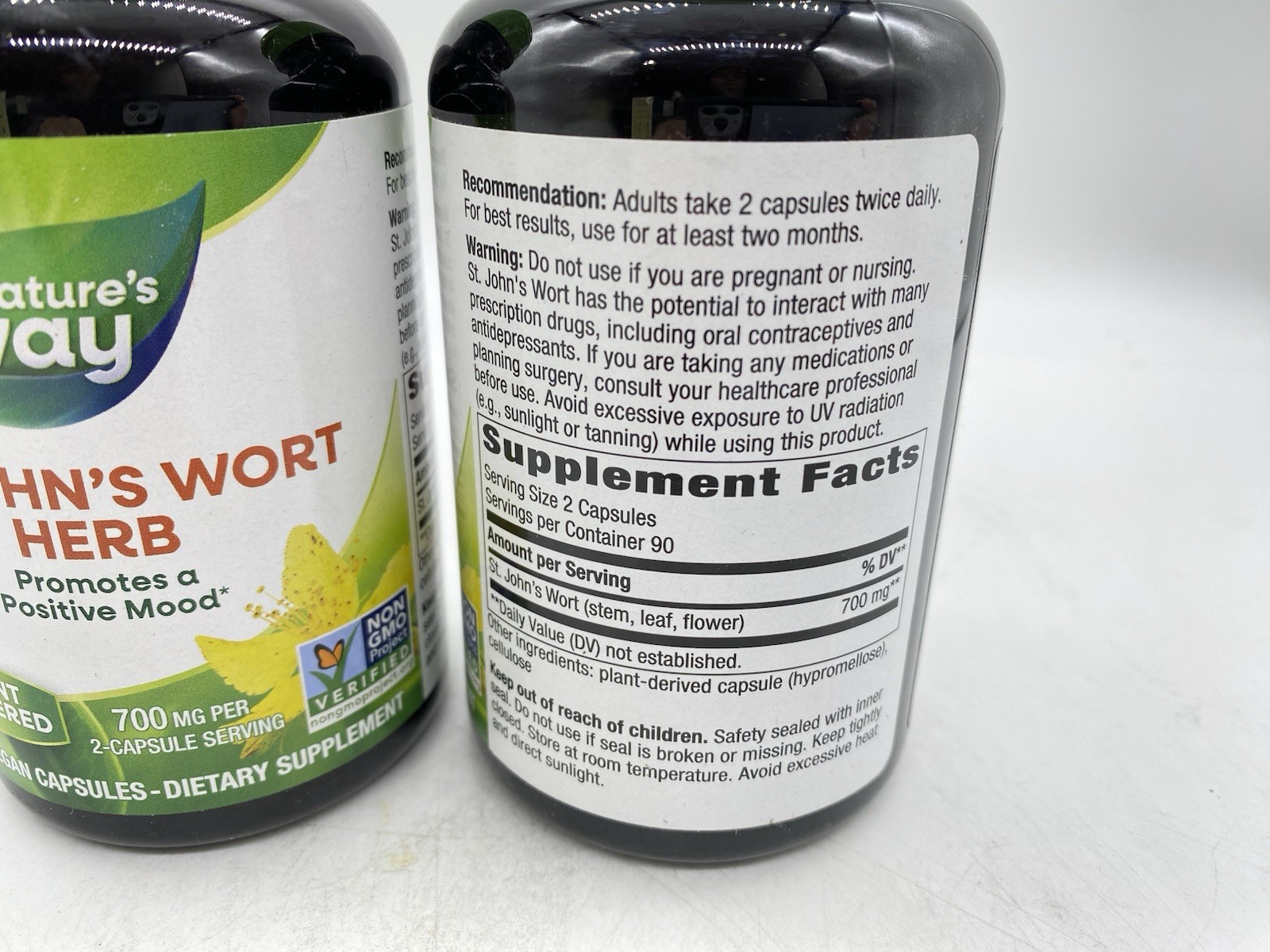 Nature’s Way – St. John’s Wort Herb – 2 pack – 180 Vegan Capsules Each
