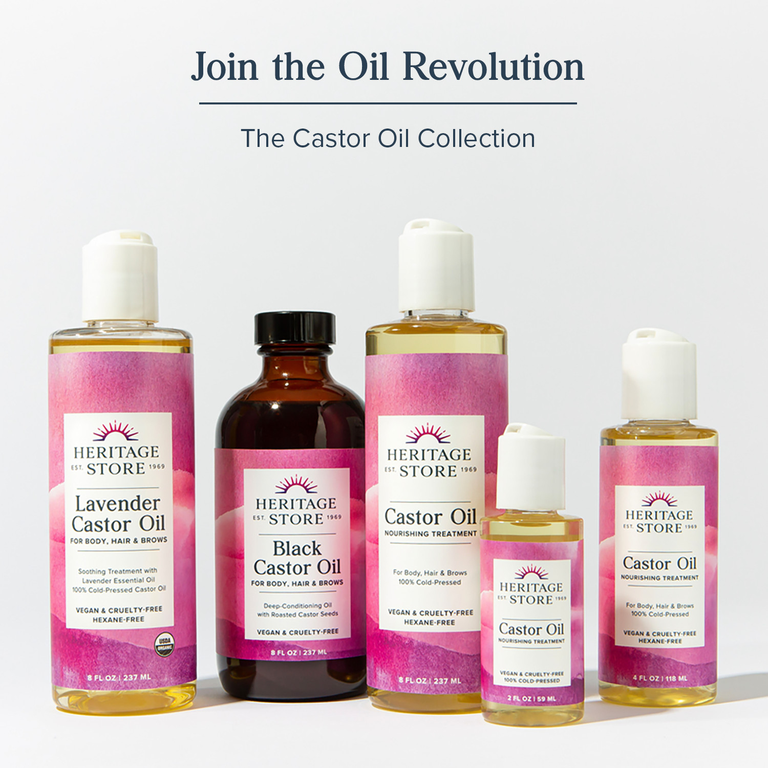 Heritage Store Castor Oil Nourishing Treatment | Deep Hydration for Hair, Skin,