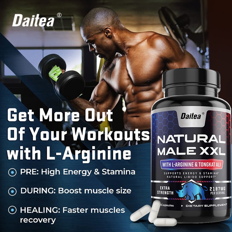 Daitea Natural Male Supplement – Gmo-Free Faster Muscles Recovery 30/60/120 Caps